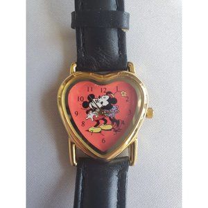 DISNEY Mickey Minnie Credit Card Vintage Heart Watch 27mm NEW BATTERY